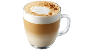 A Perfectly Crafted Latte with Beautiful Latte Art on a White Background Ideal for Coffee Lovers and Barista Enthusiasts in Presentations and Marketing. png