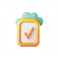 A colorful checklist icon symbolizing tasks and achievements with a playful design. png