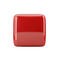 A glossy red square button with a smooth surface perfect for user interface design. png