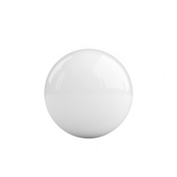 A pristine, glossy white sphere on a neutral background, ideal for design projects. png