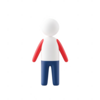A stylized character figure with colorful arms and a simple design. png