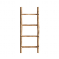 A rustic wooden ladder against a plain background, ideal for various design projects. png