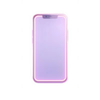 A sleek smartphone with a vibrant purple glow, perfect for modern digital life. png