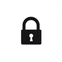 A simple black padlock icon representing security and protection concepts. png