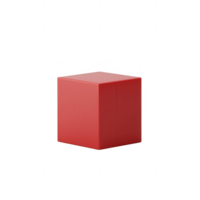 A vibrant red cube isolated on a clean background for creative design. png