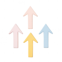 Colorful arrows pointing upwards, symbolizing growth and progress in design. png