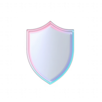 Minimalistic shield design with a soft, glowing outline for diverse applications. png