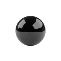 Glossy black sphere on a white background, perfect for use in design and graphic projects. png