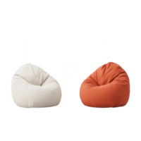 Cozy bean bag chairs in modern colors, perfect for casual living spaces and relaxation. png