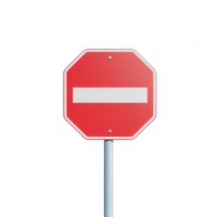 Red octagonal stop sign indicating restricted access to vehicles. png