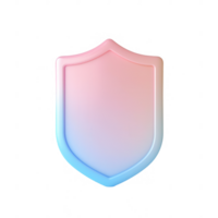 Stylized shield icon with a smooth gradient in soft colors. png