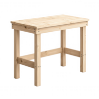 Simple wooden table designed for versatile use in workshops or home settings. png