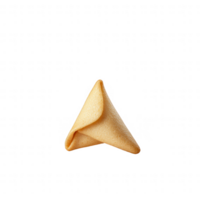 Single fortune cookie on a plain background, symbol of surprise and fortune. png