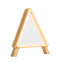 Stylish triangular lamp design with warm light for modern interiors. png