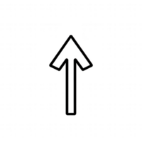 Stylized upward arrow symbol representing growth and progress in technology. png