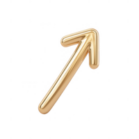 Stylish golden arrow pointing upwards, symbolizing growth and progress. png