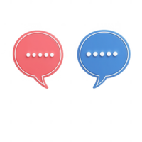 Symbolic speech bubbles representing communication and conversation. png