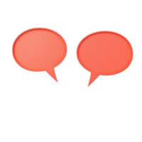 Two red speech bubbles for communication and conversation design elements. png