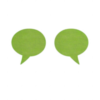 Two green speech bubbles for dialogue and communication concepts in design. png