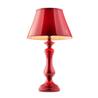 Elegant Red Table Lamp with Conical Shade. isolated transparent background png