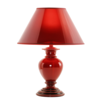 Elegant Red Table Lamp with Conical Shade. cut out png
