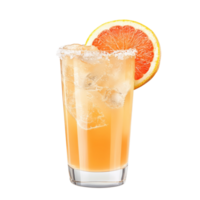 Refreshing Grapefruit Cocktail with Ice and Salt. isolated png