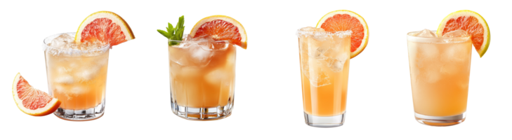 Refreshing Grapefruit Cocktails with Ice and Salt png