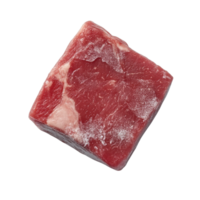 Frozen beef steak cube ready for cooking png