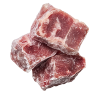 Frozen beef cubes ready for cooking preparation png