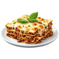 A Delicious Serving Of Lasagna With Basil Garnish png