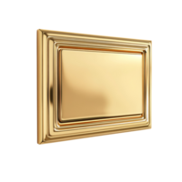 Golden Rectangular Frame with Blank Center Panel png