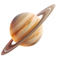 Planet Saturn with Ring System isolated on transparent background png