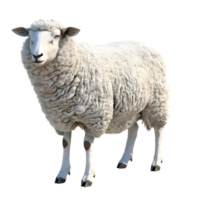 Sheep Grazing with Natural Wool Texture isolated on transparent background png