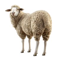 Sheep Grazing with Fluffy Wool isolated on transparent background png