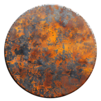 Rusted Metal Texture with Circular Pattern isolated on transparent background png
