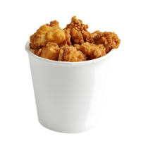 Crispy Chicken in a White Paper Bucket isolated on transparent background png