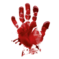 Red handprint design symbolizing creativity isolated on transparent background png