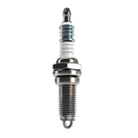 Spark plug with metallic details and threading isolated on transparent background png