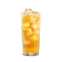 Chilled Glass of Iced Lemonade with Ice Cubes Isolated on Transparent Background png