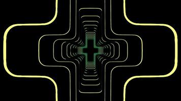 An Abstract Neon Pattern Visually Represents Geometric Shapes in a Striking Manner. Design video