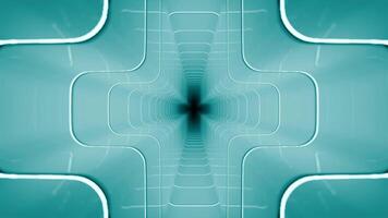 Exploring a Futuristic Abstract Design Featuring Vibrant Themes in Striking Teal Colors. Design video