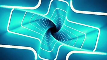 A Fascinating Futuristic Abstract Tunnel Featuring Glowing Lines and Enhanced Depth Perspective. Design video