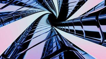 The Abstract Spiral View of the Modern Skyscraper Design incorporates a unique aesthetic. Design video