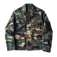 Man wearing a camouflage jacket in front of a plain background png