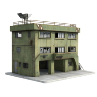 A model of a building with a large antenna on top png