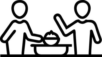 Family making breakfast together in a bright kitchen with a glossy background copy space on top. Set 4 vector