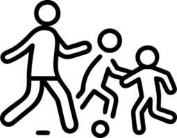Family playing soccer on bokeh digital art background copy space below. vector