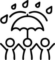 Family playing in the rain with umbrellas capturing joyful splashes plain background on right. Set 6 vector