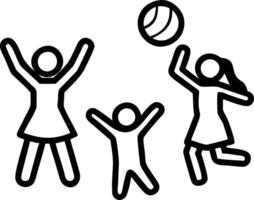 Family playing volleyball on the beach with a glossy background copy space on left. Set 2 vector