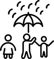 Family playing in the rain with umbrellas capturing joyful splashes plain background on right. Set 2 vector